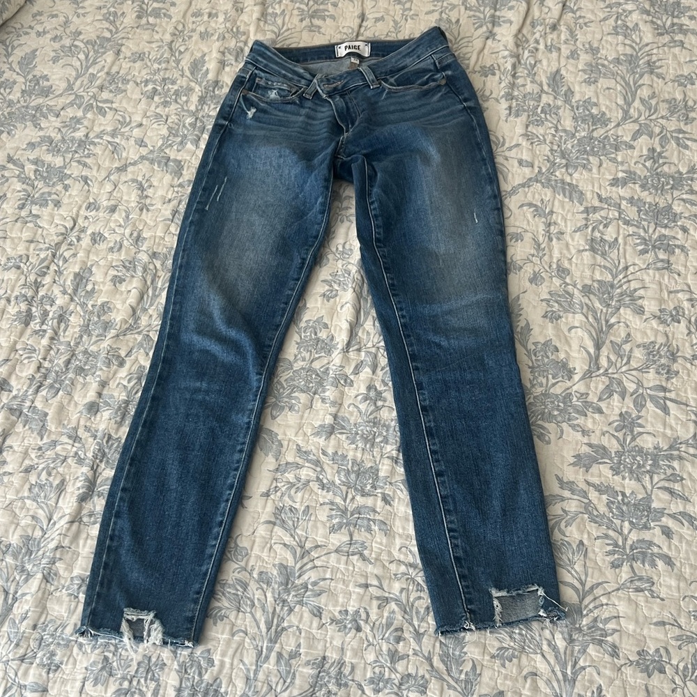 PAIGE Deconstructed Verduro Skinny Ankle Jeans